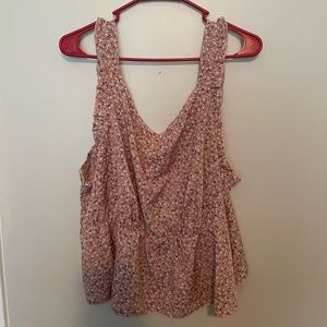 Ditzy floral ruffle strap crop top